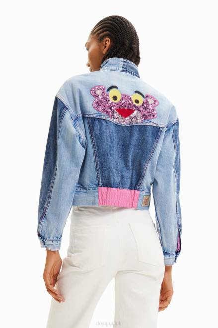 Oversize Pink Panther denim jacket Desigual Women 2ZPR902 Clothing