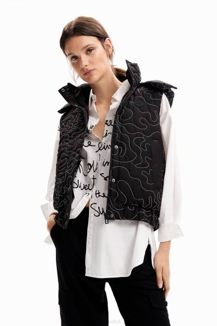 Padded plaid stitching gilet Desigual Women 2ZPR233 Clothing