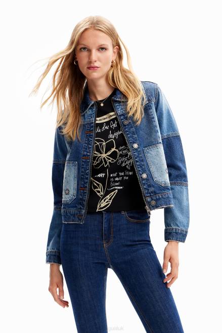 Patchwork denim trucker jacket Desigual Women 2ZPR240 Clothing