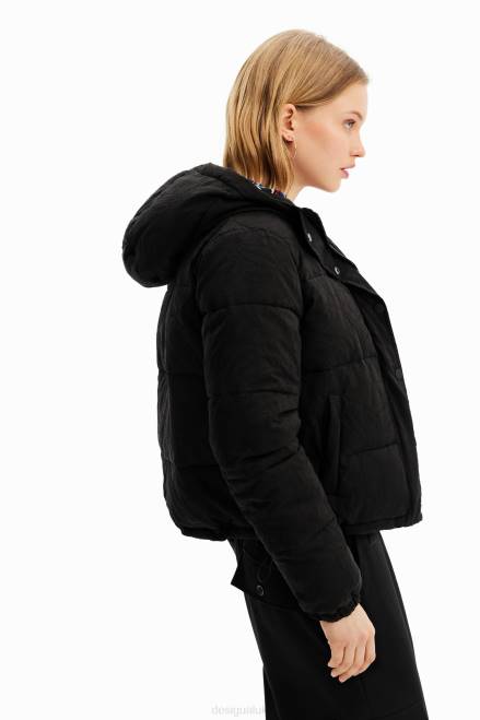 Short embroidered padded jacket Desigual Women 2ZPR747 Clothing