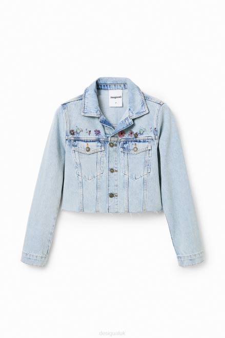 Short floral denim jacket Desigual Women 2ZPR835 Clothing