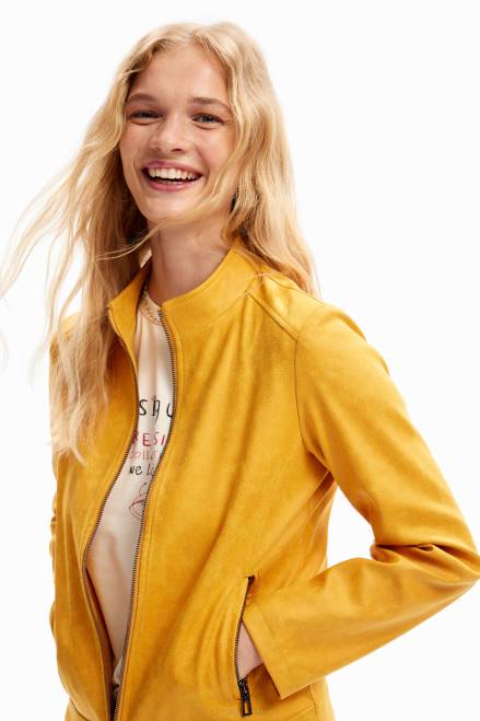 Slim biker jacket Desigual Women 2ZPR29 Clothing