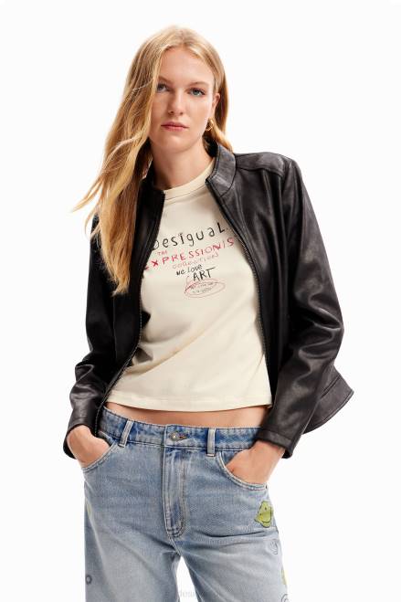 Slim biker jacket Desigual Women 2ZPR45 Clothing
