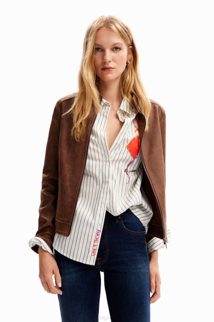 Slim biker jacket Desigual Women 2ZPR76 Clothing