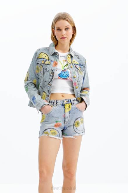Smiley oversize denim jacket Desigual Women 2ZPR927 Clothing