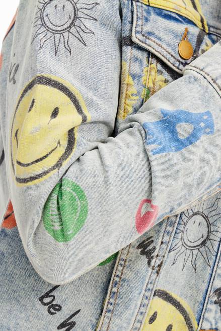 Smiley oversize denim jacket Desigual Women 2ZPR927 Clothing