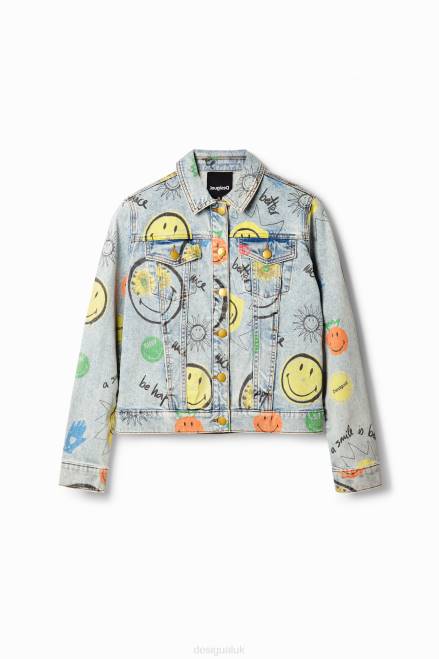 Smiley oversize denim jacket Desigual Women 2ZPR927 Clothing