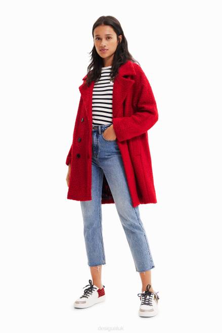 Straight wool coat Desigual Women 2ZPR317 Clothing