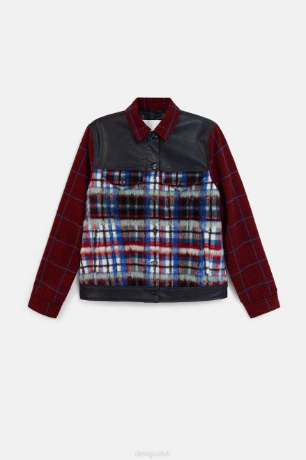 Tartan fur jacket Desigual Women 2ZPR1080 Clothing