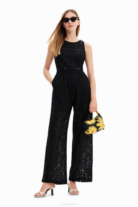 Long embroidered lace jumpsuit Desigual Women 2ZPR47 Clothing