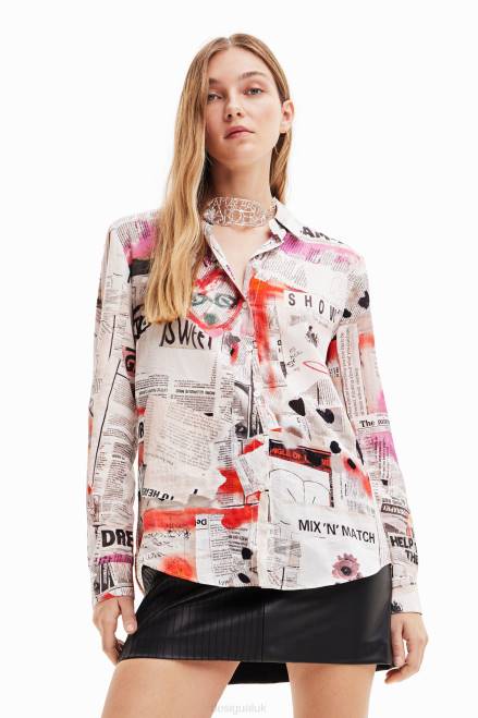 Fine newspaper shirt Desigual Women 2ZPR23 Clothing