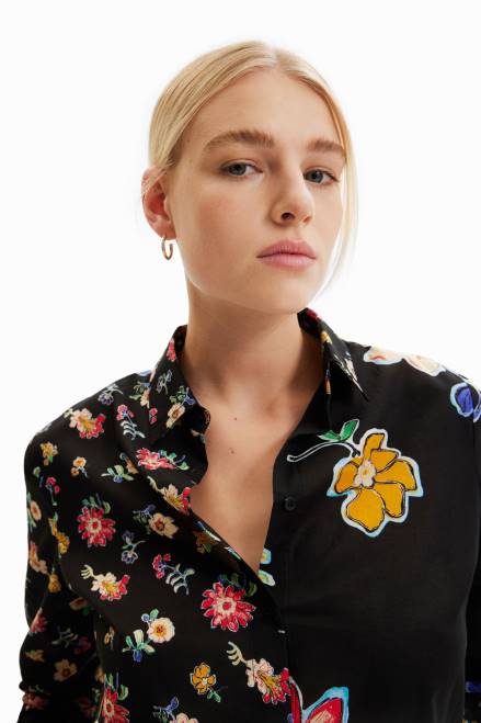 Floral half-and-half shirt Desigual Women 2ZPR914 Clothing