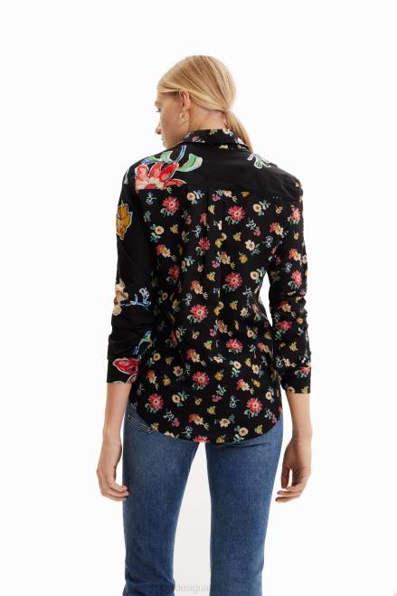 Floral half-and-half shirt Desigual Women 2ZPR914 Clothing