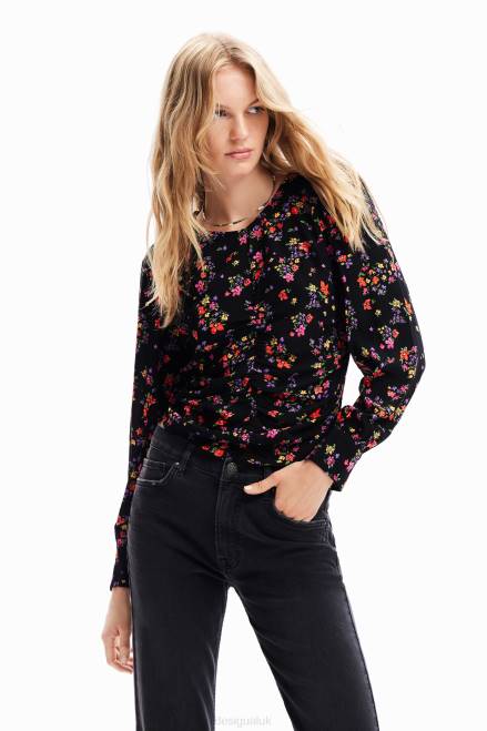 Floral ruched blouse Desigual Women 2ZPR258 Clothing