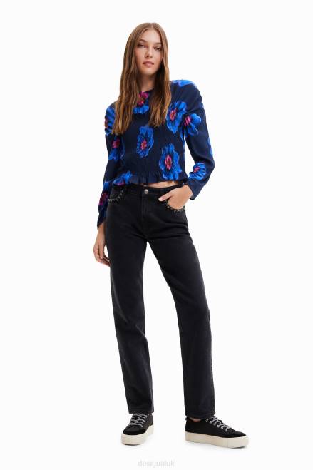 Floral ruched blouse Desigual Women 2ZPR770 Clothing