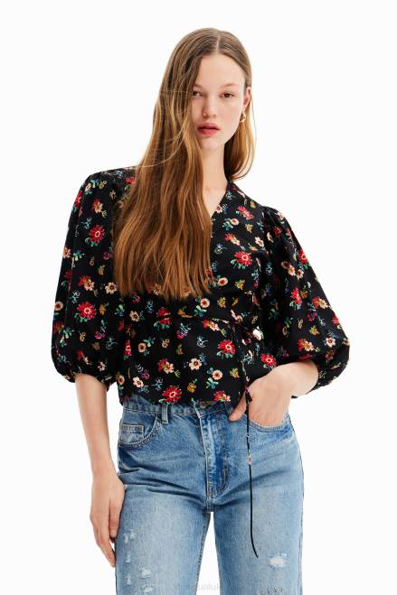Floral wrap blouse Desigual Women 2ZPR619 Clothing