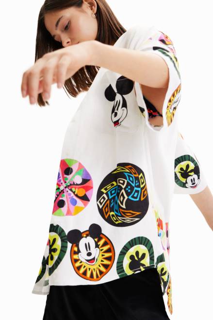 M. Christian Lacroix linen Mickey Mouse shirt Desigual Women 2ZPR907 Clothing