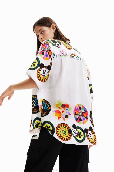 M. Christian Lacroix linen Mickey Mouse shirt Desigual Women 2ZPR907 Clothing