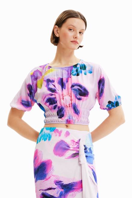 M. Christian Lacroix short floral blouse Desigual Women 2ZPR794 Clothing