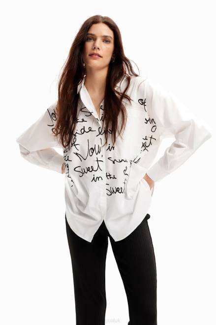 Oversize lettering shirt Desigual Women 2ZPR52 Clothing