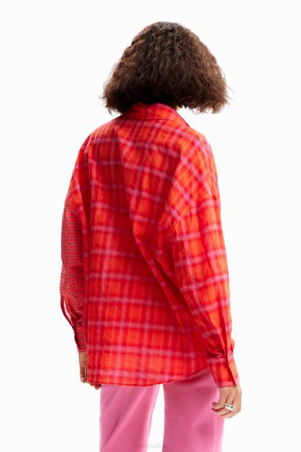 Oversize patchwork plaid shirt Desigual Women 2ZPR506 Clothing