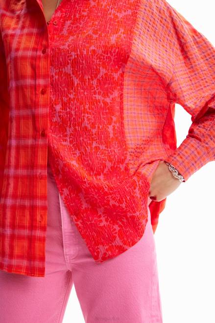 Oversize patchwork plaid shirt Desigual Women 2ZPR506 Clothing
