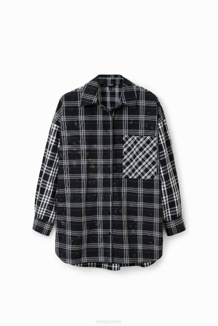 Oversize patchwork plaid shirt Desigual Women 2ZPR70 Clothing