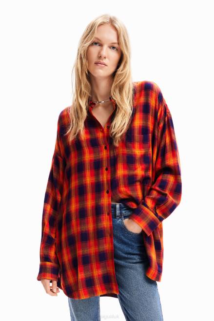 Oversize plaid shirt Desigual Women 2ZPR194 Clothing
