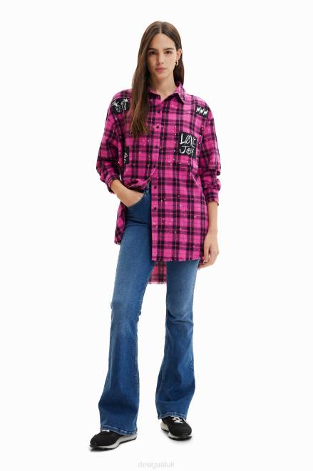 Oversize plaid shirt Desigual Women 2ZPR449 Clothing