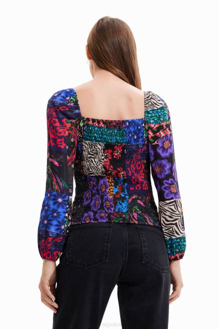 Patchwork corset blouse Desigual Women 2ZPR1035 Clothing