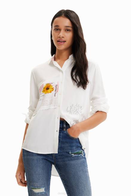 Patchwork message shirt Desigual Women 2ZPR164 Clothing