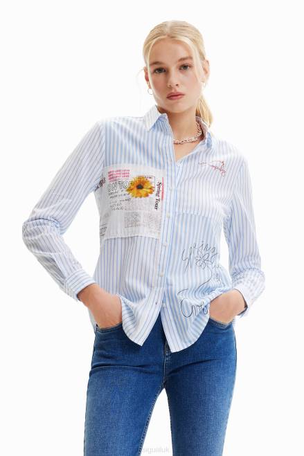 Patchwork striped shirt Desigual Women 2ZPR163 Clothing