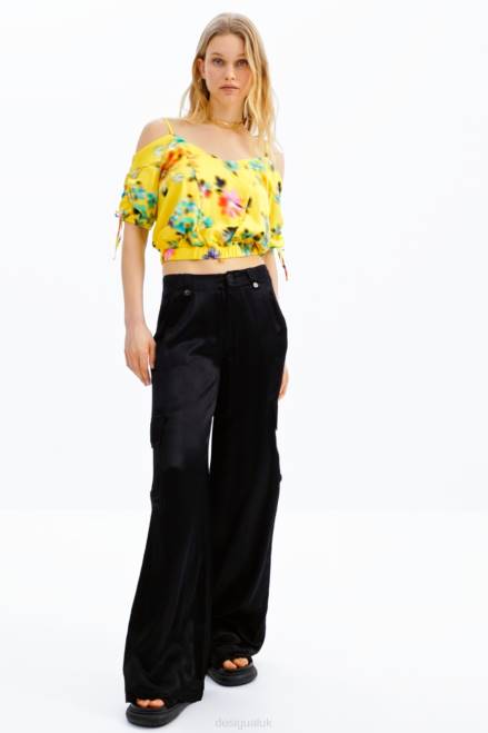 Short gathered floral blouse Desigual Women 2ZPR516 Clothing