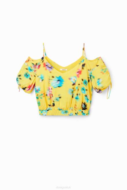 Short gathered floral blouse Desigual Women 2ZPR516 Clothing