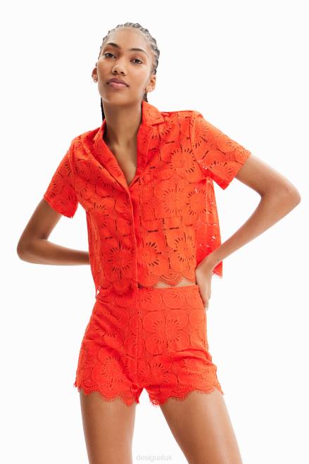 Short lace shirt Desigual Women 2ZPR454 Clothing