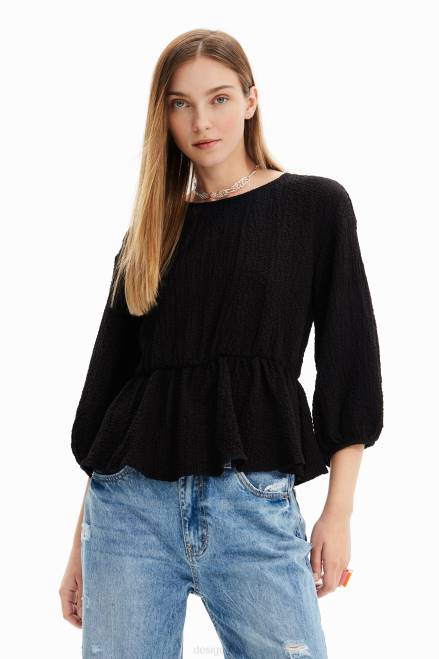 Textured cut-out blouse Desigual Women 2ZPR718 Clothing