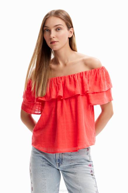 Textured ruffle blouse Desigual Women 2ZPR1150 Clothing
