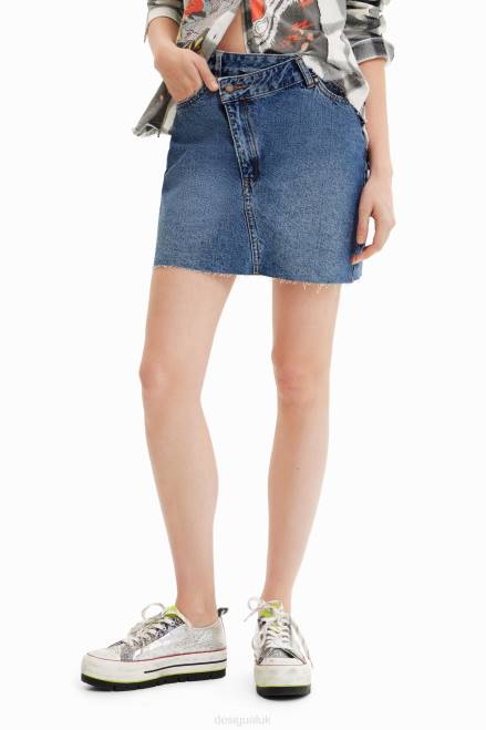 Denim criss-cross waist mini skirt Desigual Women 2ZPR600 Clothing