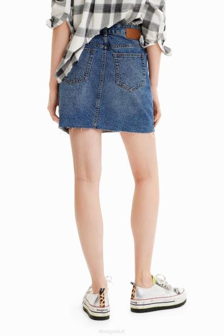 Denim criss-cross waist mini skirt Desigual Women 2ZPR600 Clothing
