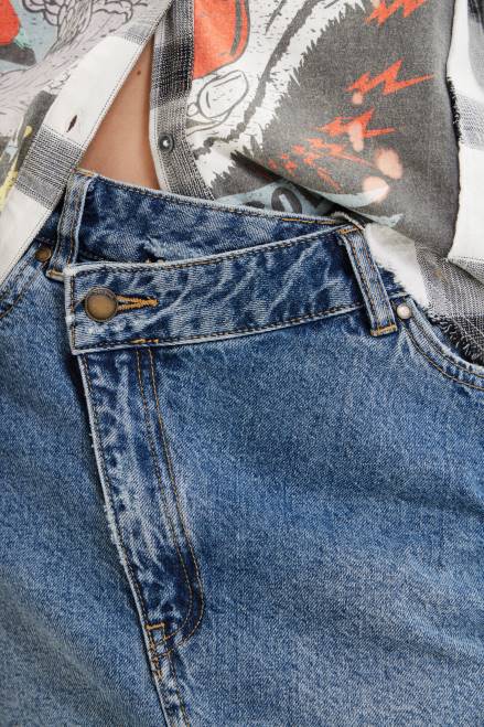 Denim criss-cross waist mini skirt Desigual Women 2ZPR600 Clothing