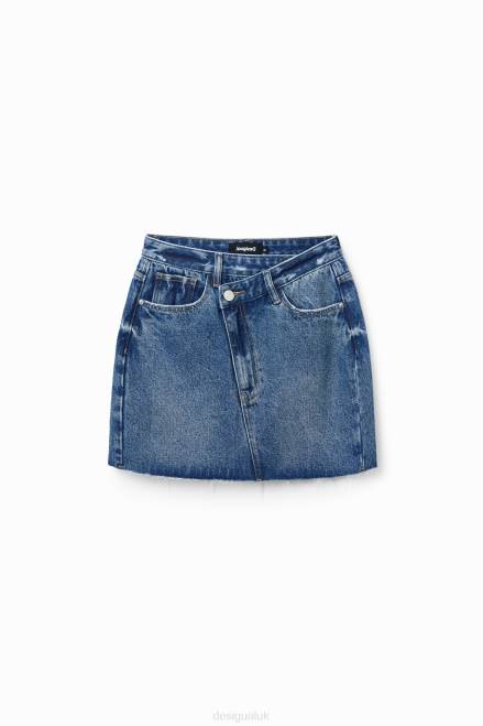 Denim criss-cross waist mini skirt Desigual Women 2ZPR600 Clothing