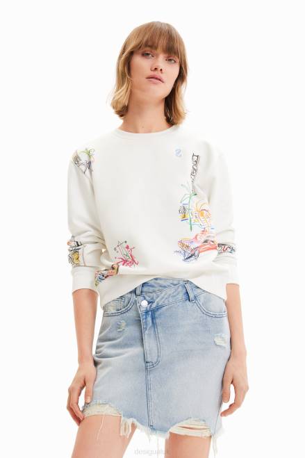 Denim criss-cross waist mini skirt Desigual Women 2ZPR759 Clothing