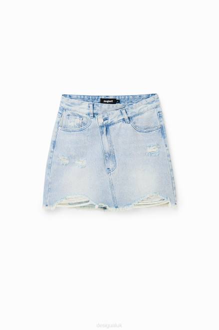 Denim criss-cross waist mini skirt Desigual Women 2ZPR759 Clothing