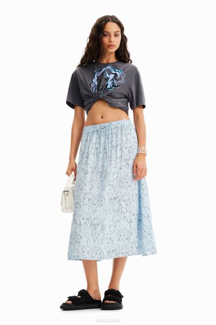 Faces midi skirt Desigual Women 2ZPR269 Clothing