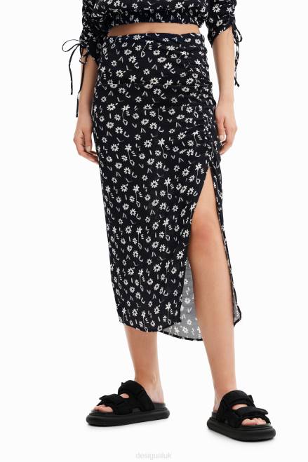 Floral slit midi skirt Desigual Women 2ZPR760 Clothing