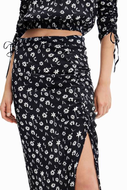 Floral slit midi skirt Desigual Women 2ZPR760 Clothing