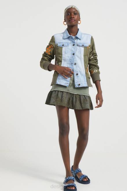 Flounce patchwork denim miniskirt Desigual Women 2ZPR1131 Clothing