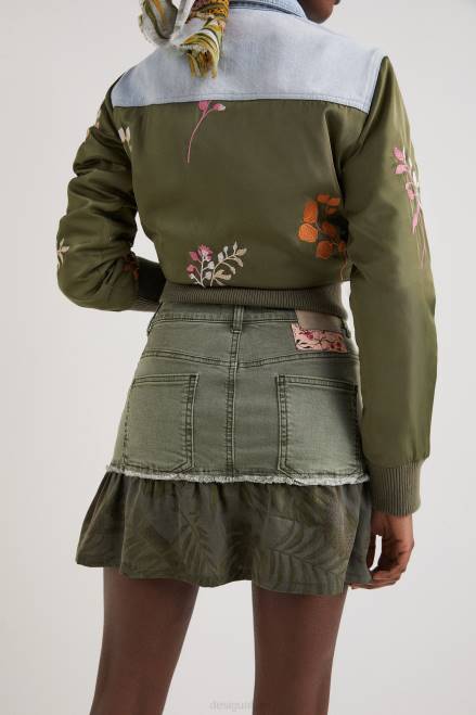 Flounce patchwork denim miniskirt Desigual Women 2ZPR1131 Clothing