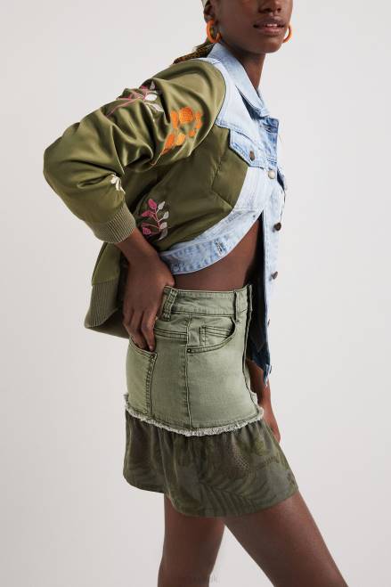Flounce patchwork denim miniskirt Desigual Women 2ZPR1131 Clothing