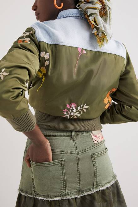 Flounce patchwork denim miniskirt Desigual Women 2ZPR1131 Clothing